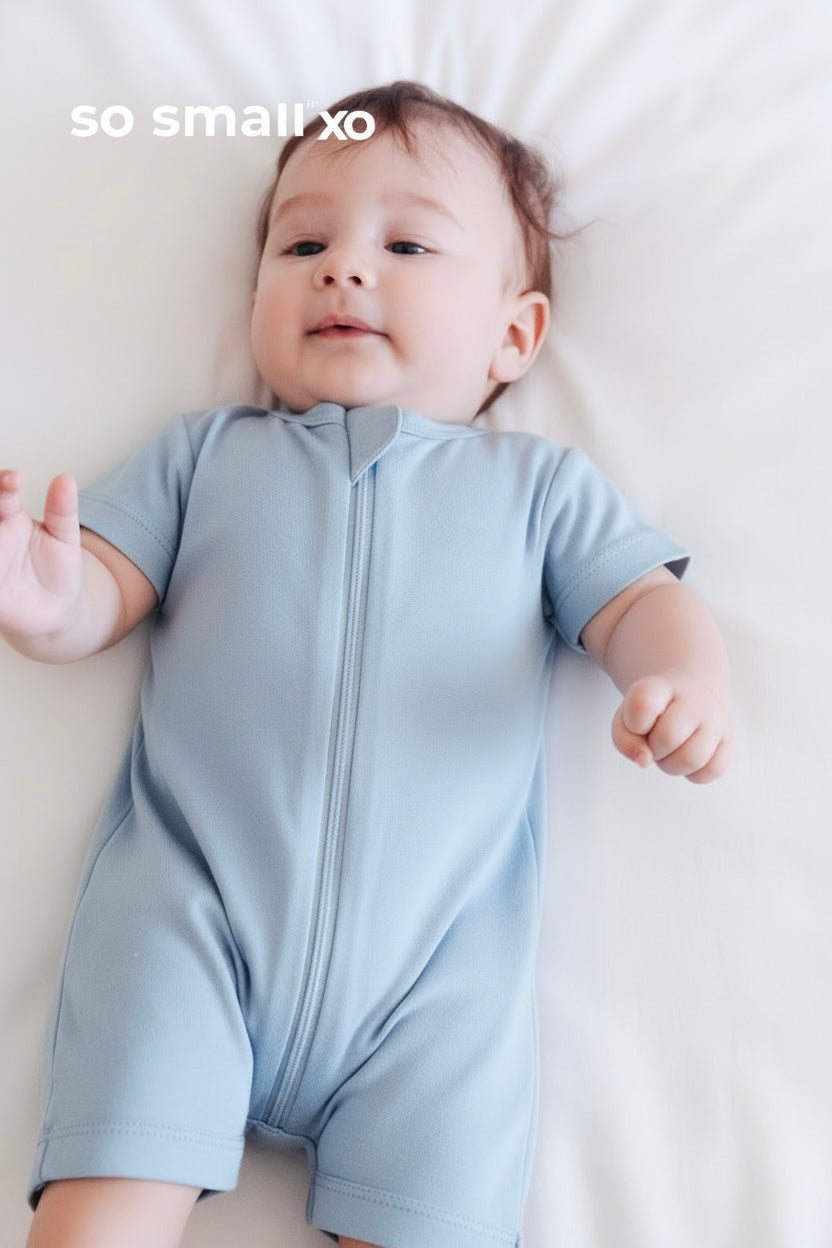 رومبر بنصف كم و سوستة من القطن المصري الفاخر- لون لبني