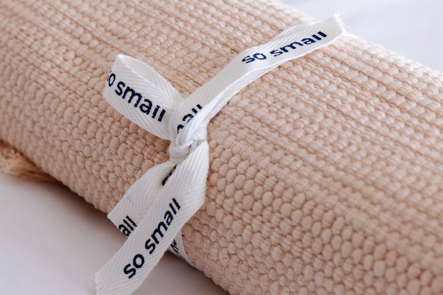 so small Organic Hand-Woven Play Mat- Coconut Cream