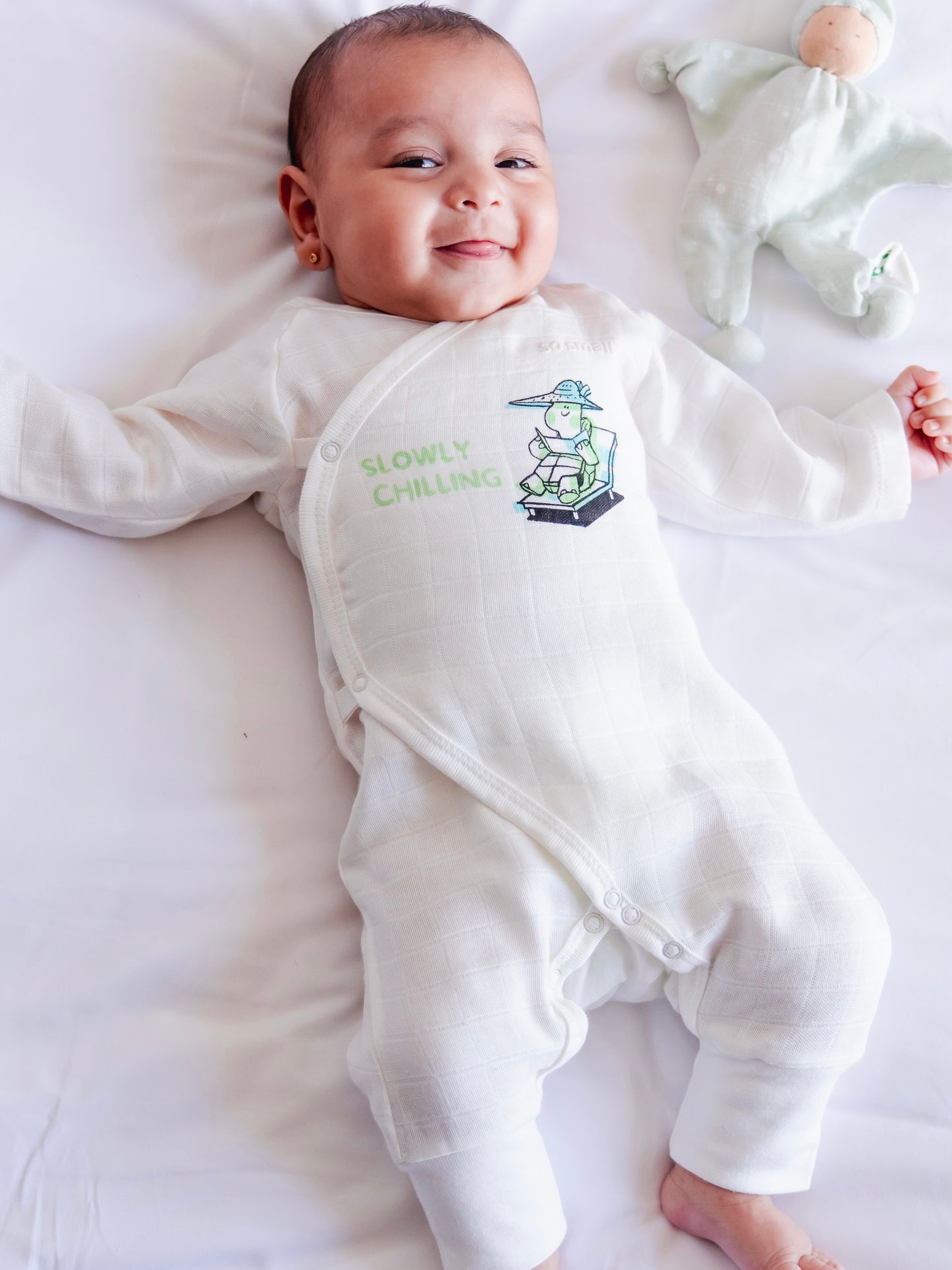 so small Organic Wrapover Kimono- Slowly Chilling