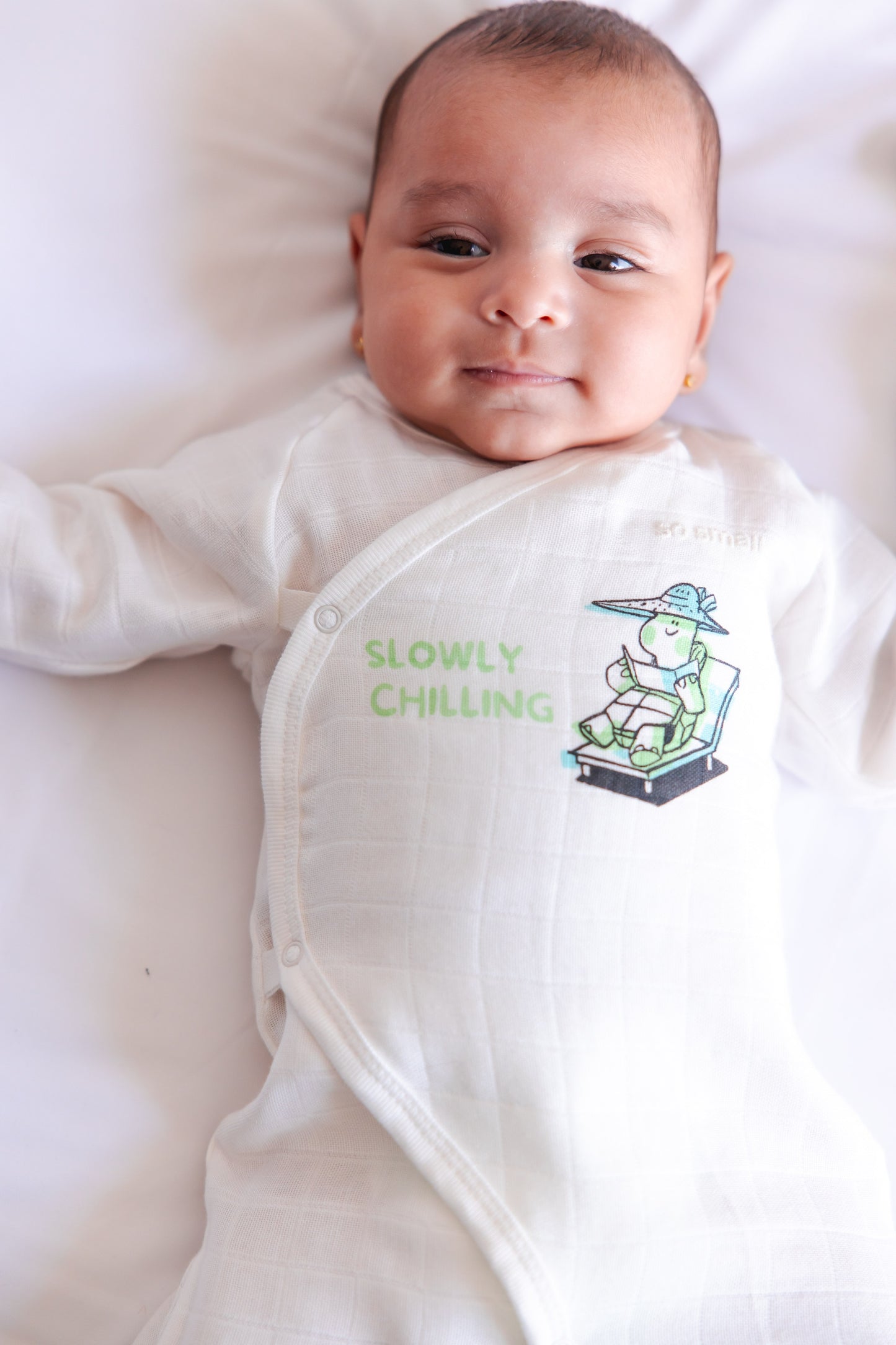 so small Organic Wrapover Kimono- Slowly Chilling