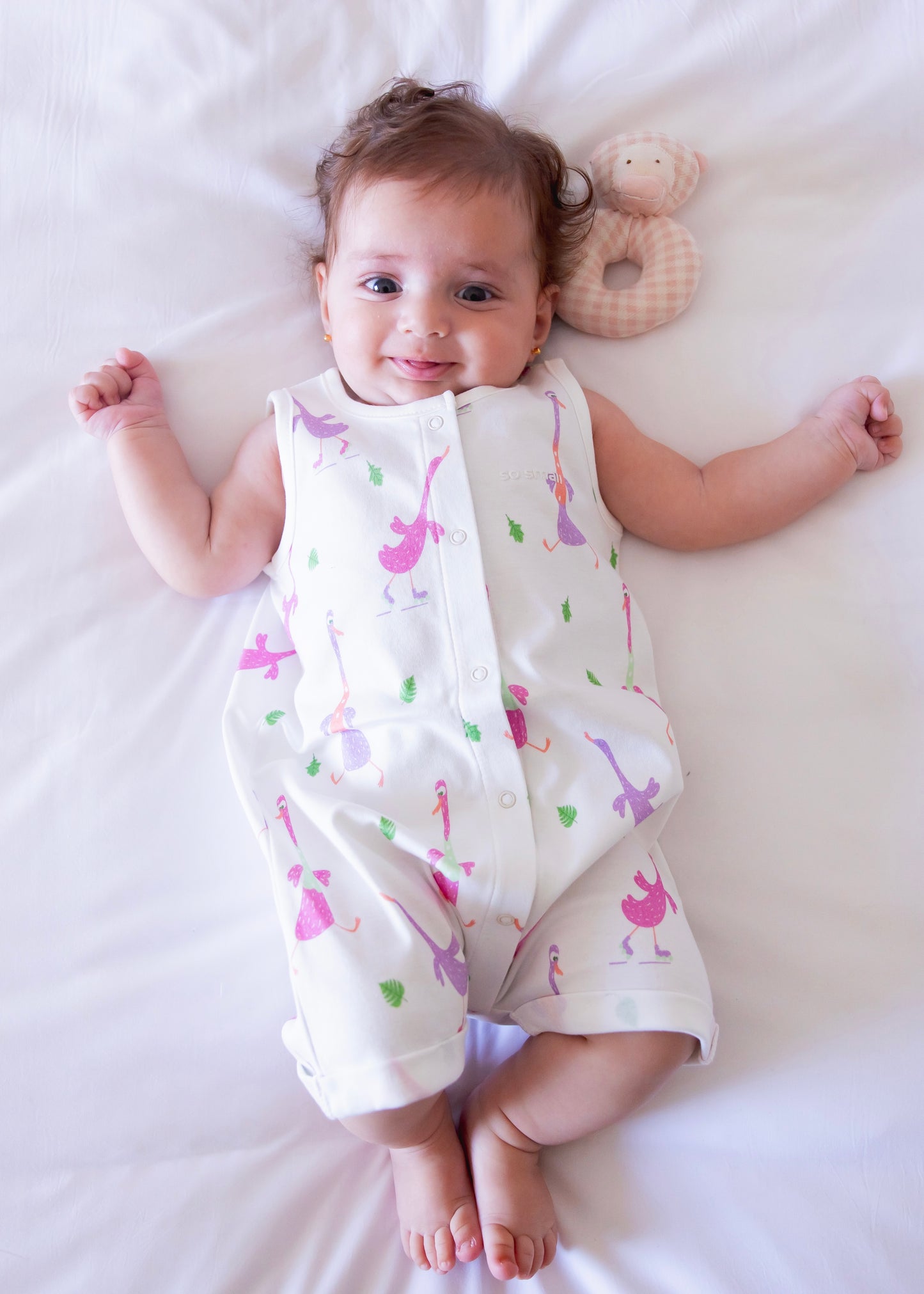 Organic Sleeveless Romper- Goose Gone Loose