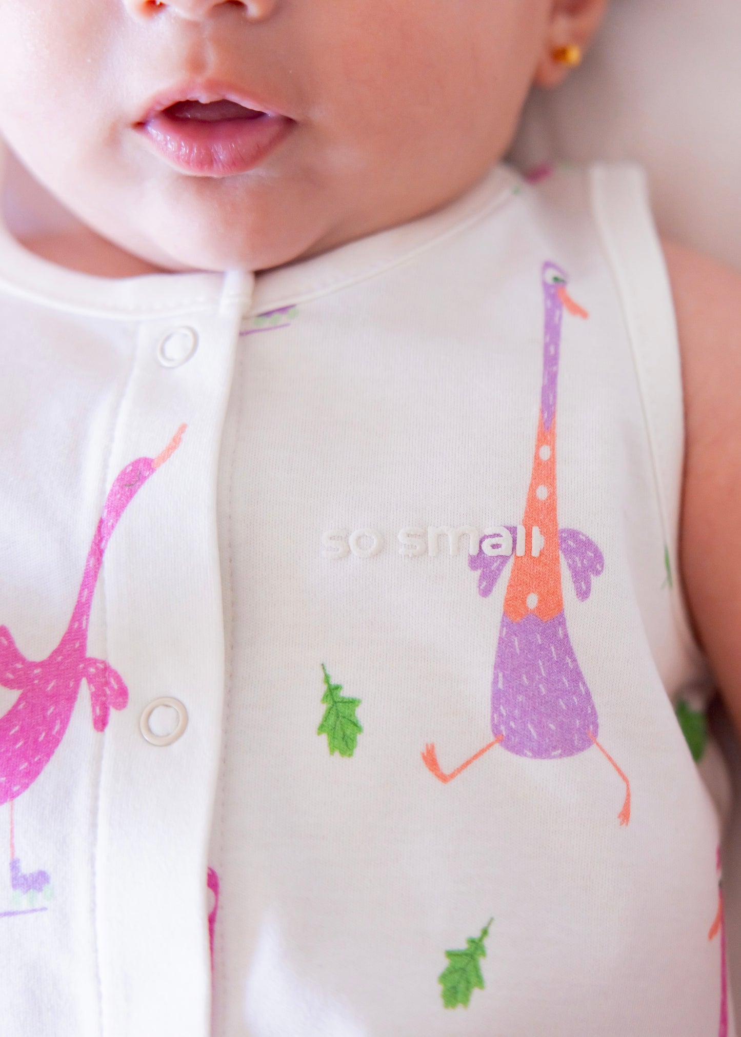 Organic Sleeveless Romper- Goose Gone Loose