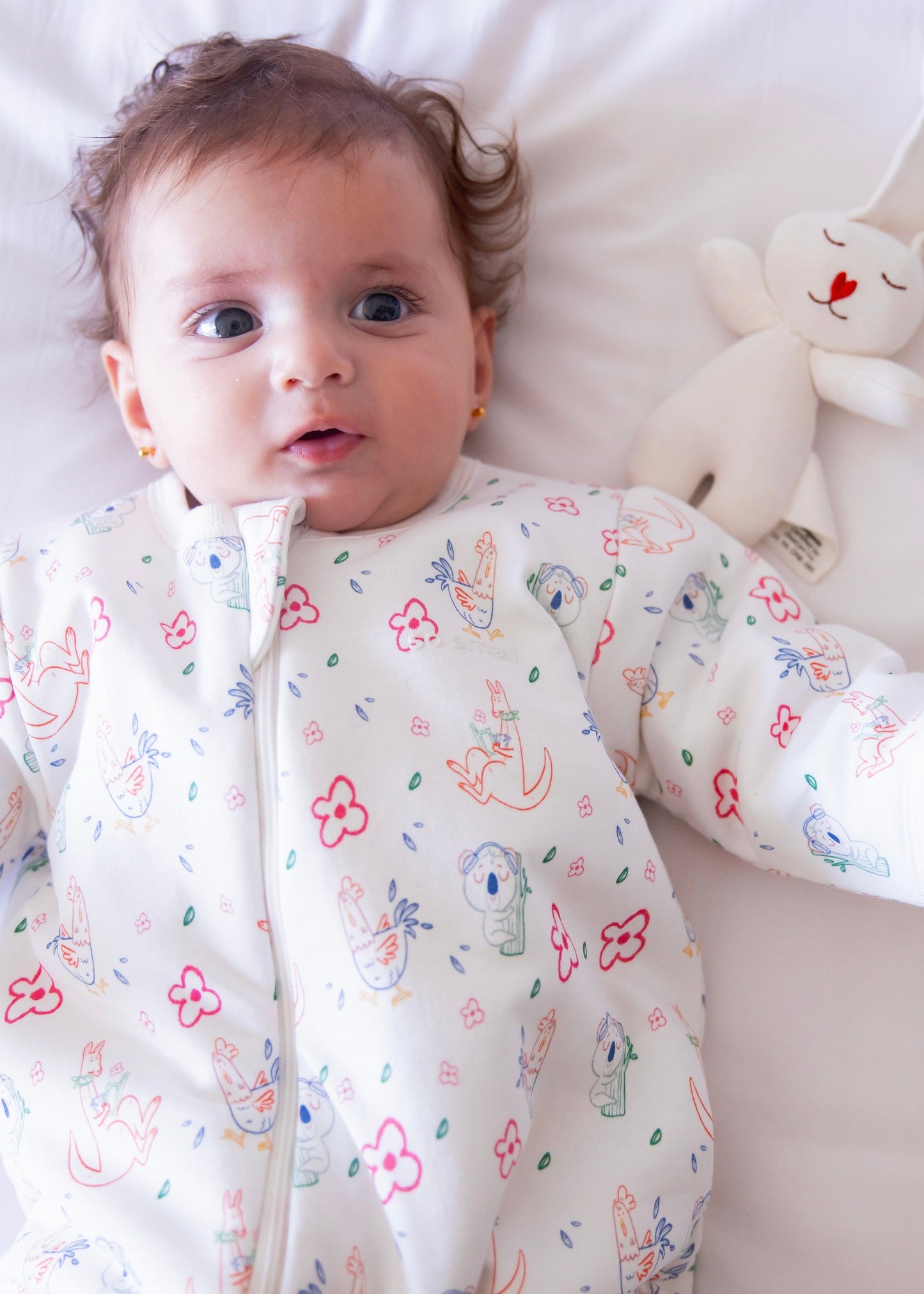 so small Organic Padded Winter Zipper Footie- Lazy. Daisy. Dreams