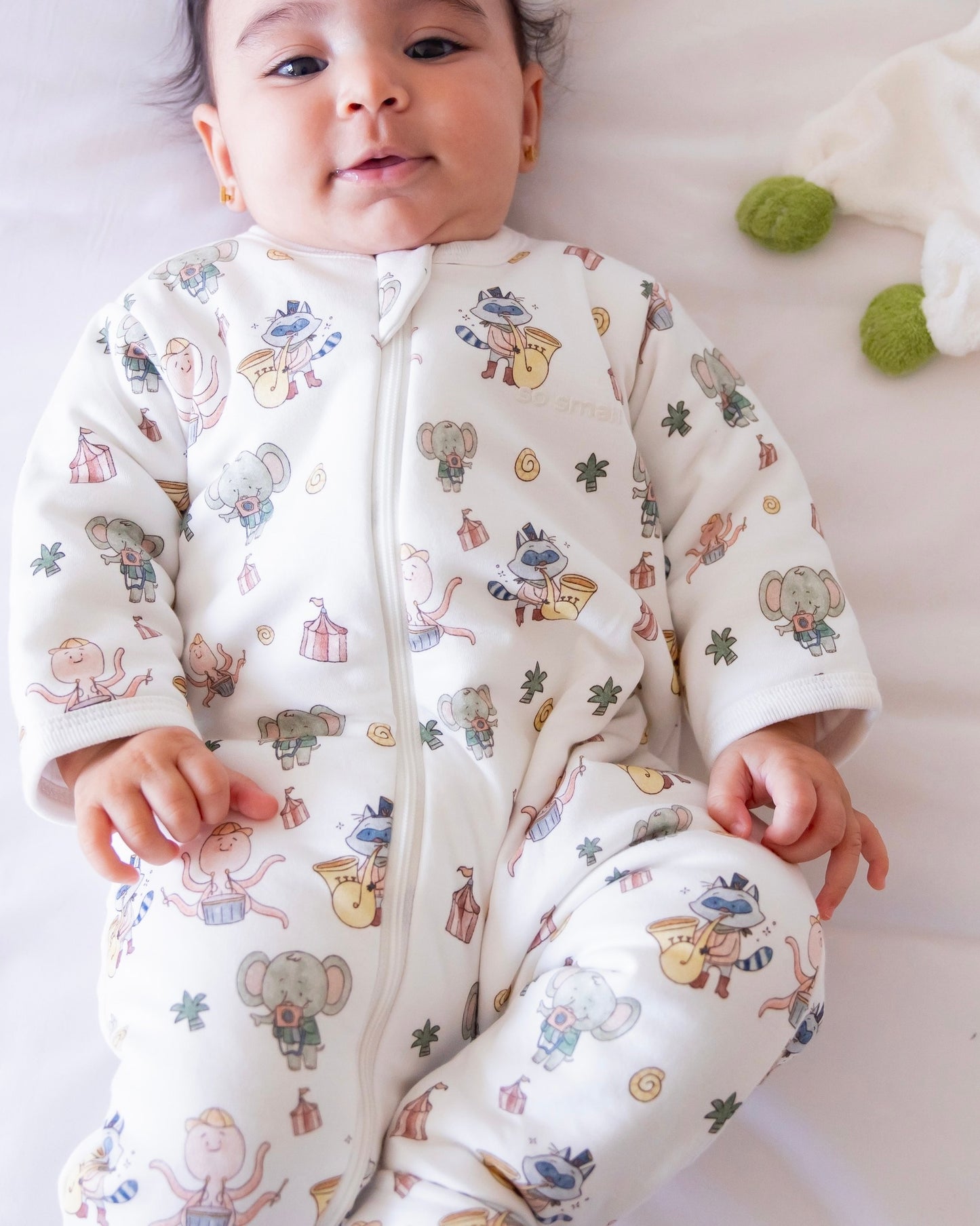 so small Organic Padded Winter Zipper Footie- Play. Sway. Re-play
