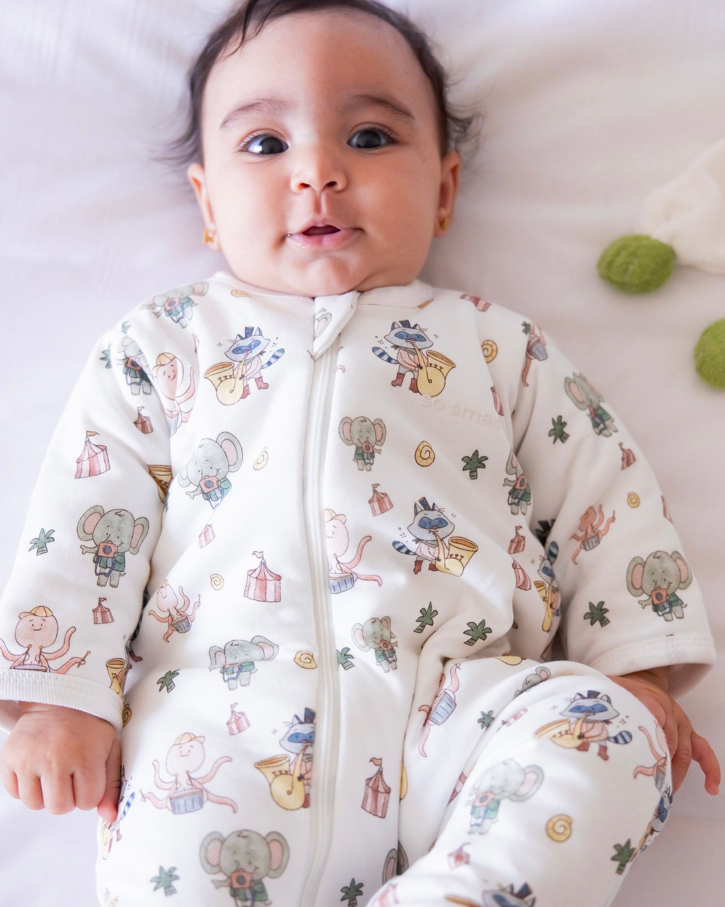 so small Organic Padded Winter Zipper Footie- Play. Sway. Re-play