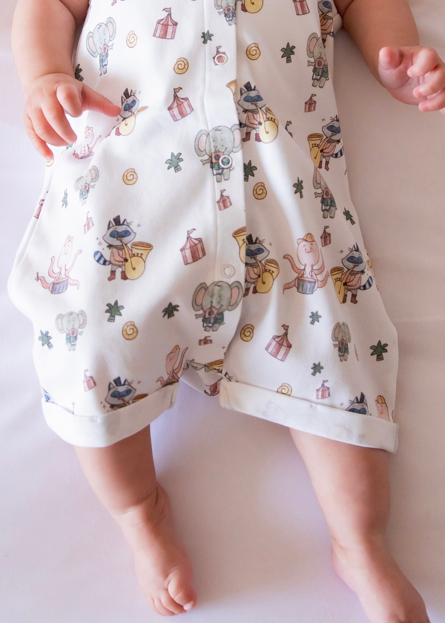 Organic Sleeveless Romper- Play. Sway.Re-play