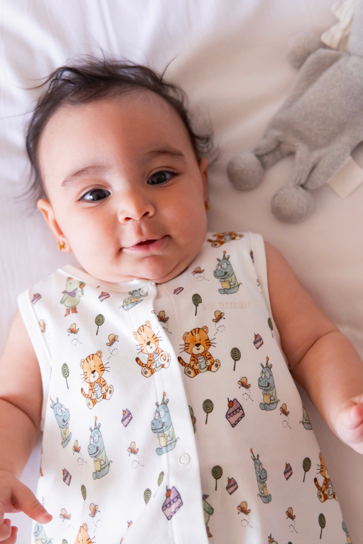 Organic Sleeveless Romper- Sweetheart Picnics