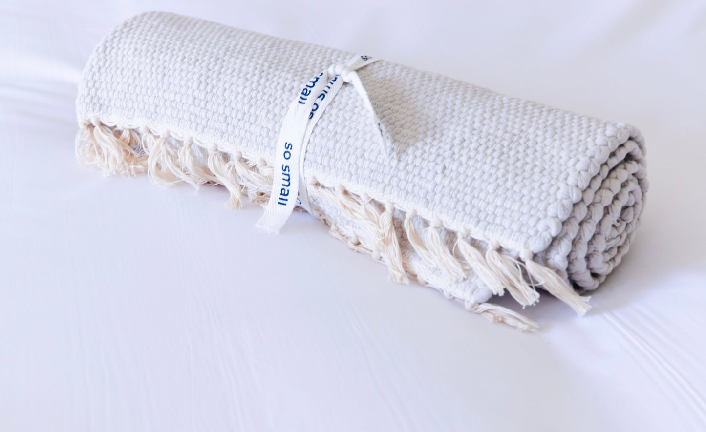so small Organic Hand-Woven Play Mat- Cool Grey