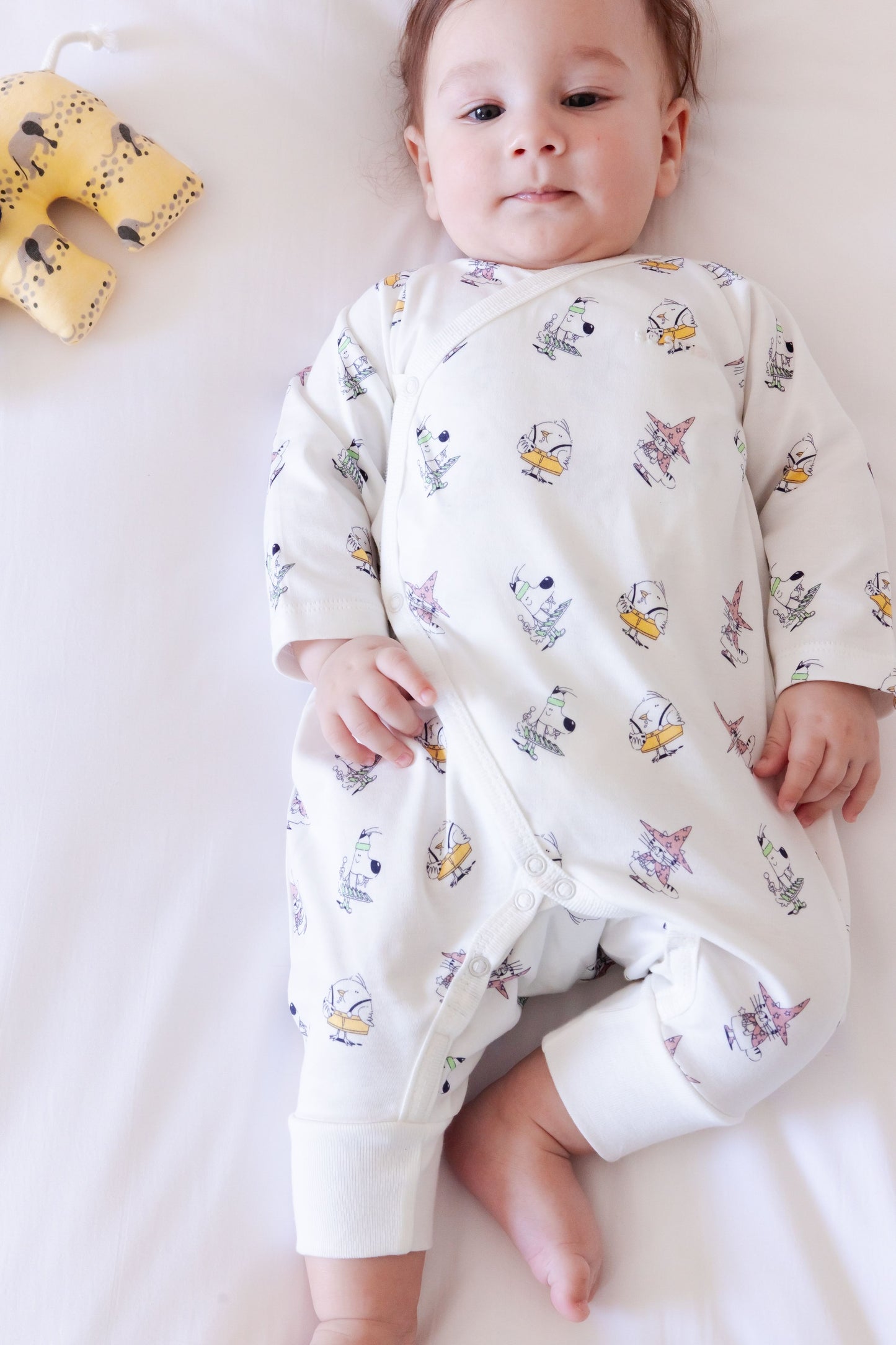 so small Organic Wrapover Kimono- Carnival