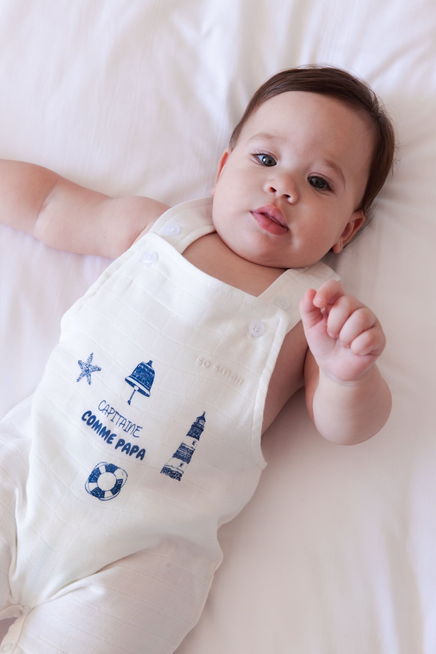 so small Organic Muslin Jumpsuit- Capitaine Comme Papa