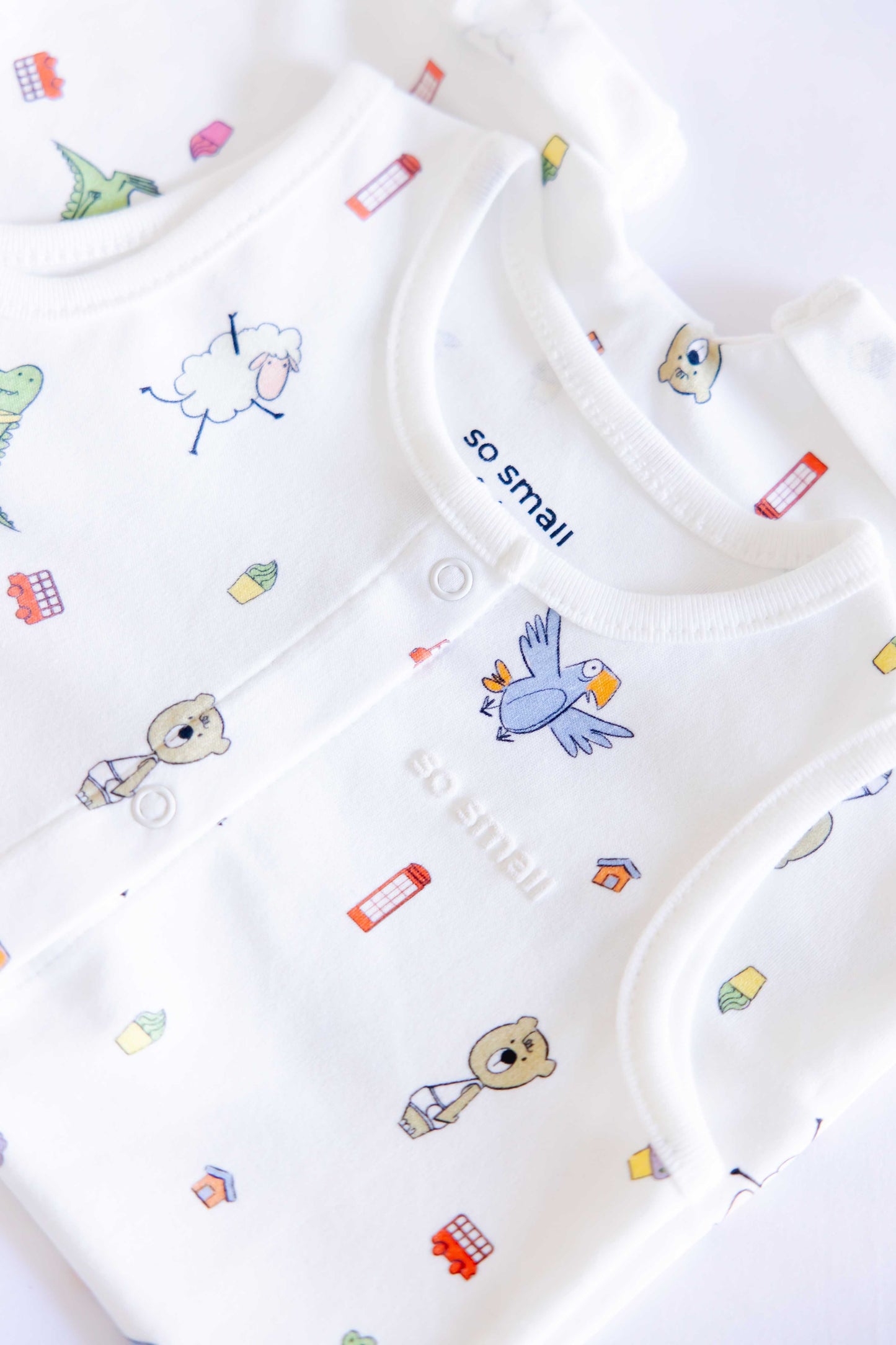 so small Organic Sleeveless Romper- Play Dates & Cupcakes