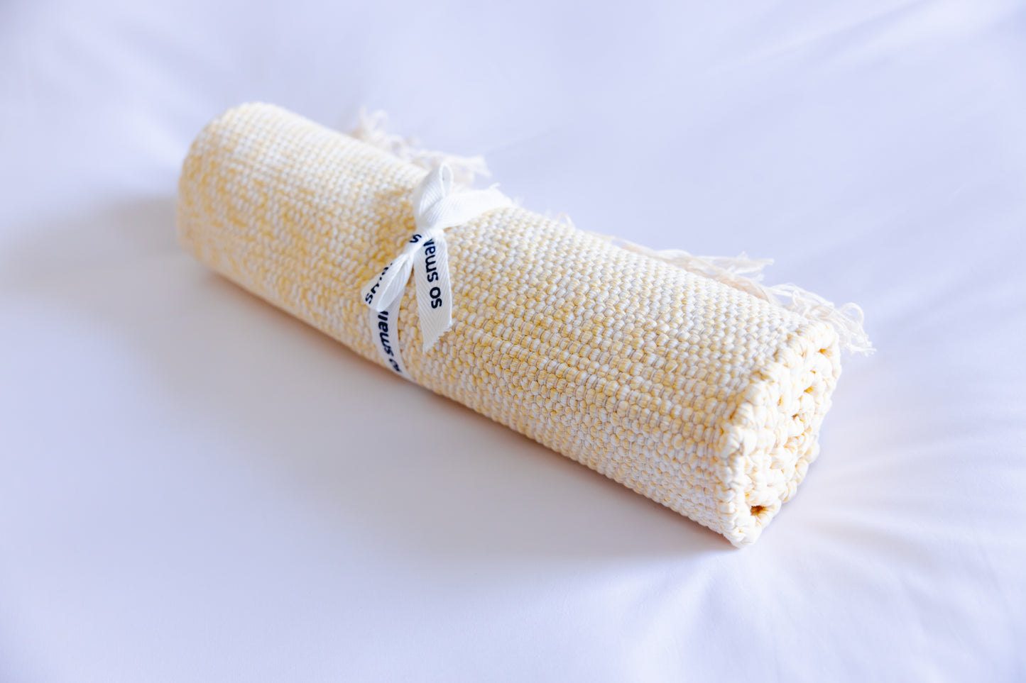 so small Organic Hand-Woven Play Mat- Banana Milkshake