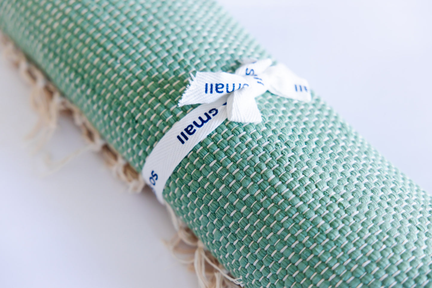 so small Organic Hand-Woven Play Mat- Basil Green