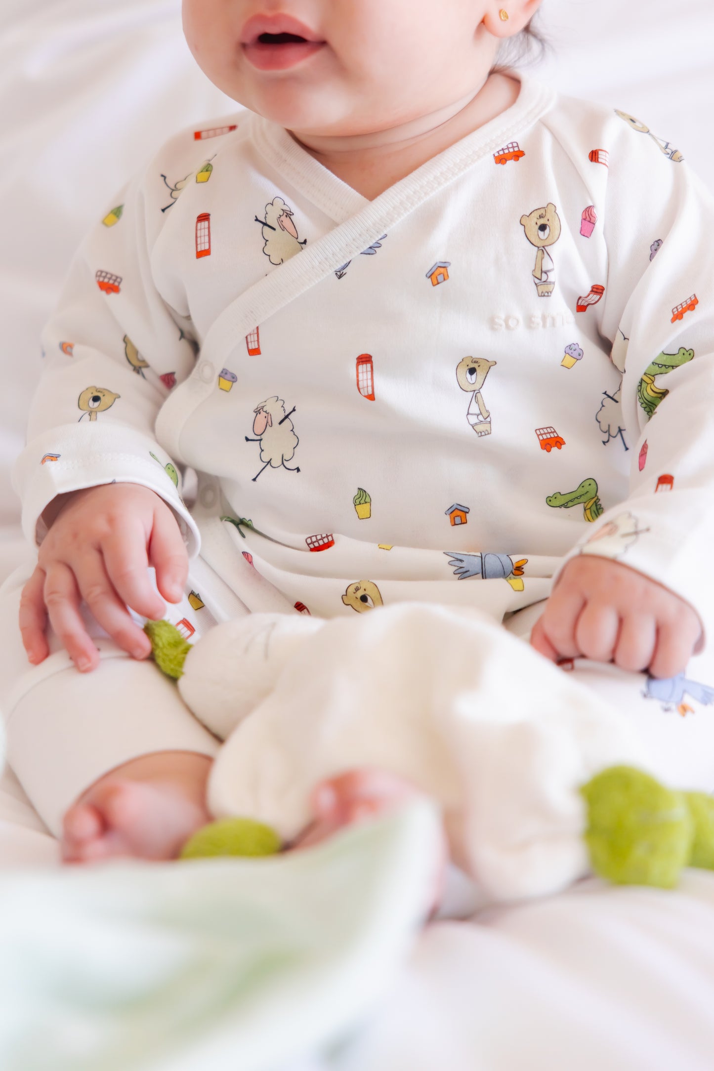 so small Organic Wrapover Kimono- Playdates & Cupcakes