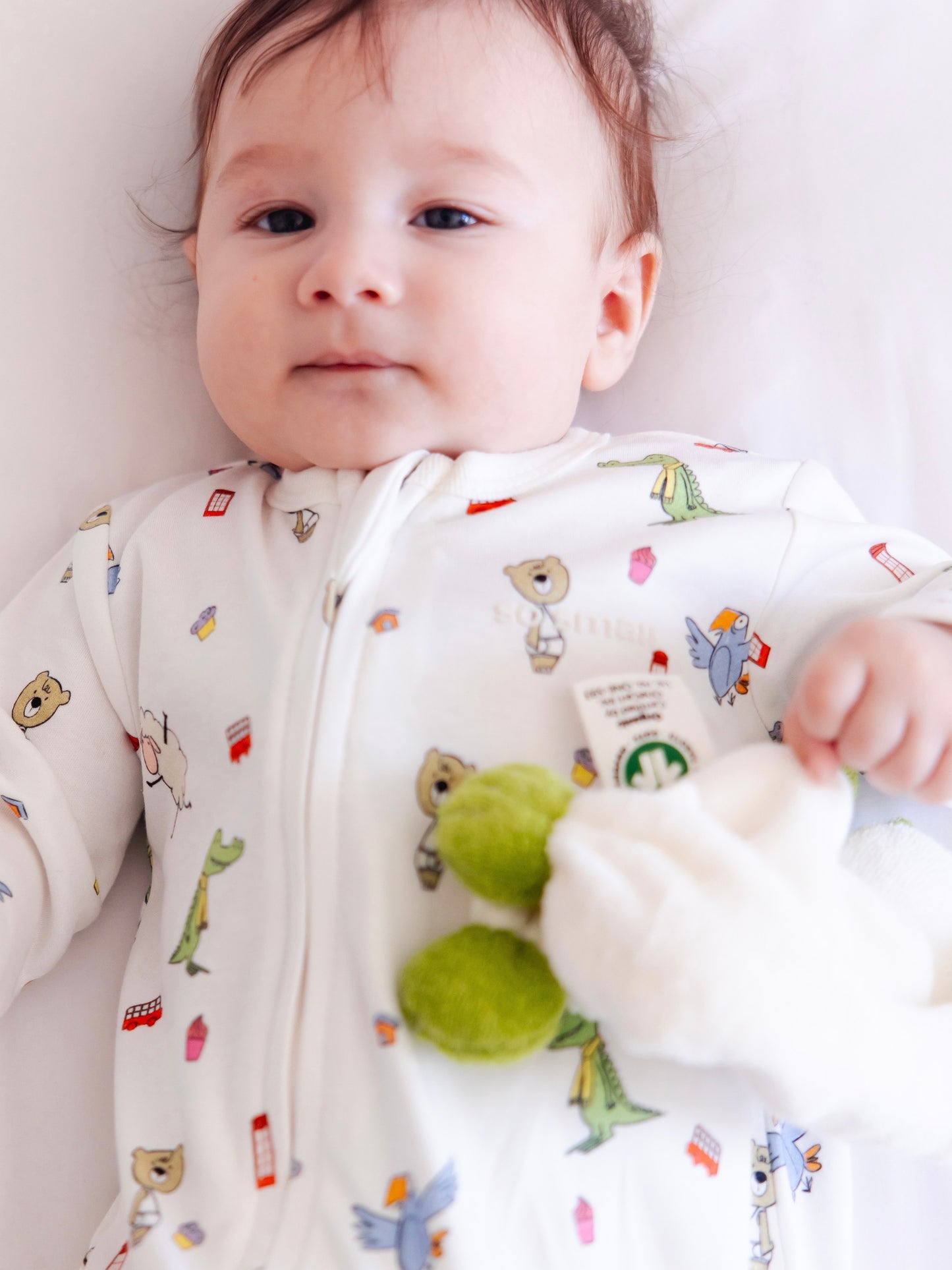 so small Organic Zipper Footie- Playdates & Cupcakes