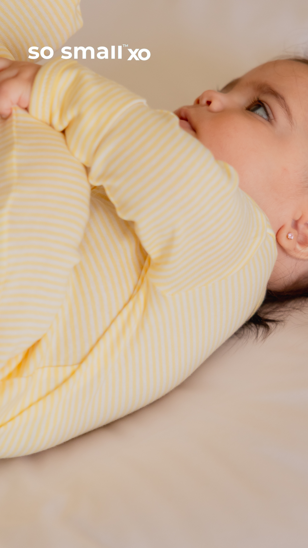 سالوبت so small xo بكباسين من القطن المصري الفاخر- مقلم أصفر فاتح
