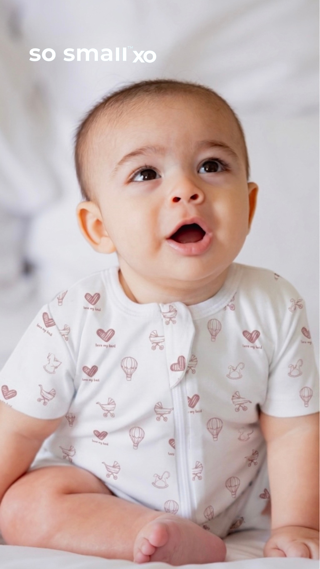 so small xo Half-Sleeved Zipper Romper- Love My Mom. Love My Dad