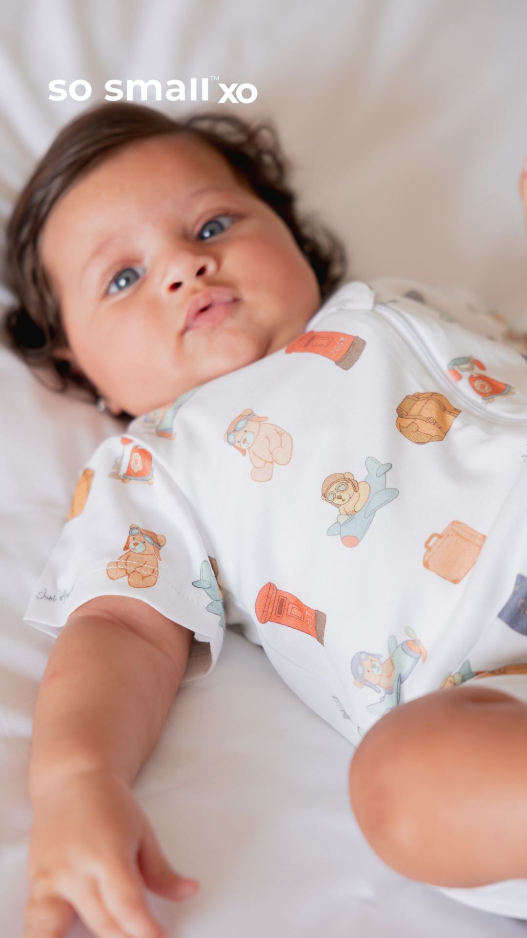 so small xo Half-Sleeved Zipper Romper- Mom! You've Got Mail