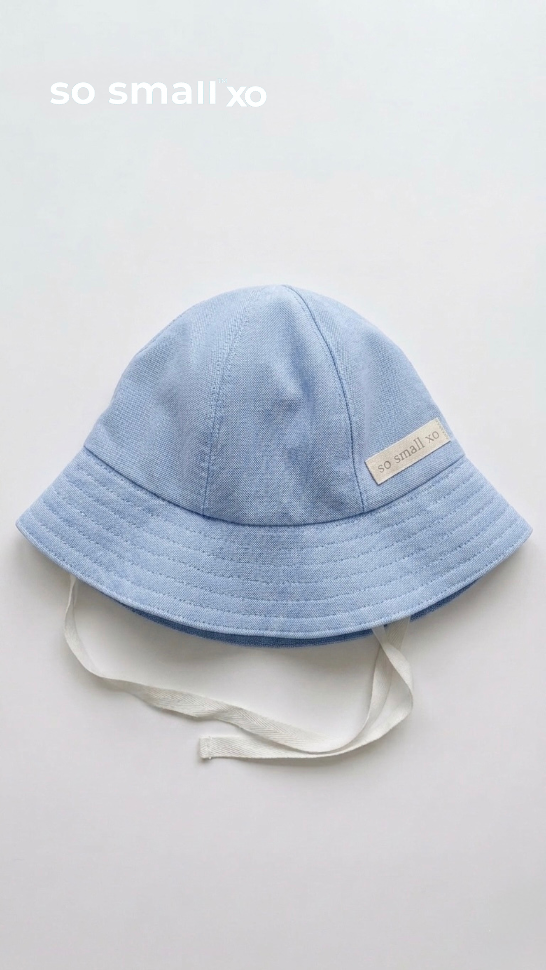 so small xo Sun Hat- Denim-Like Blue