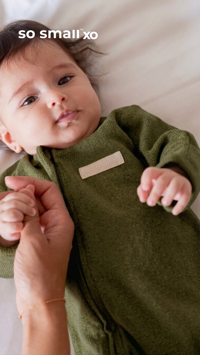 so small xo Winter Limited Edition Cotton Cashmere-Like Zipper Footie- Olive Green