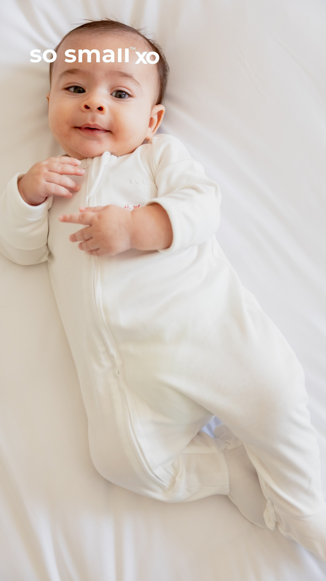 so small xo Zipper Footie- Hi Mommy. Hi Daddy