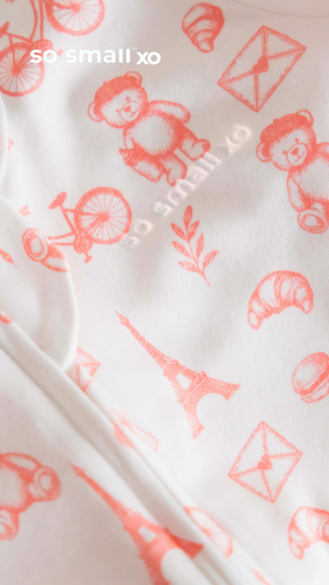 سالوبت so small xo بسوستة من القطن المصري الفاخر- باريس الصغيرة روز