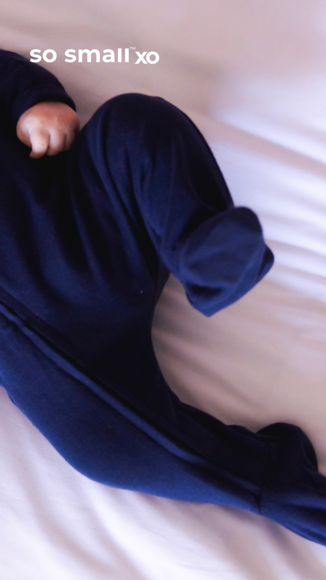 so small xo Zipper Footie- Magnetic Blue
