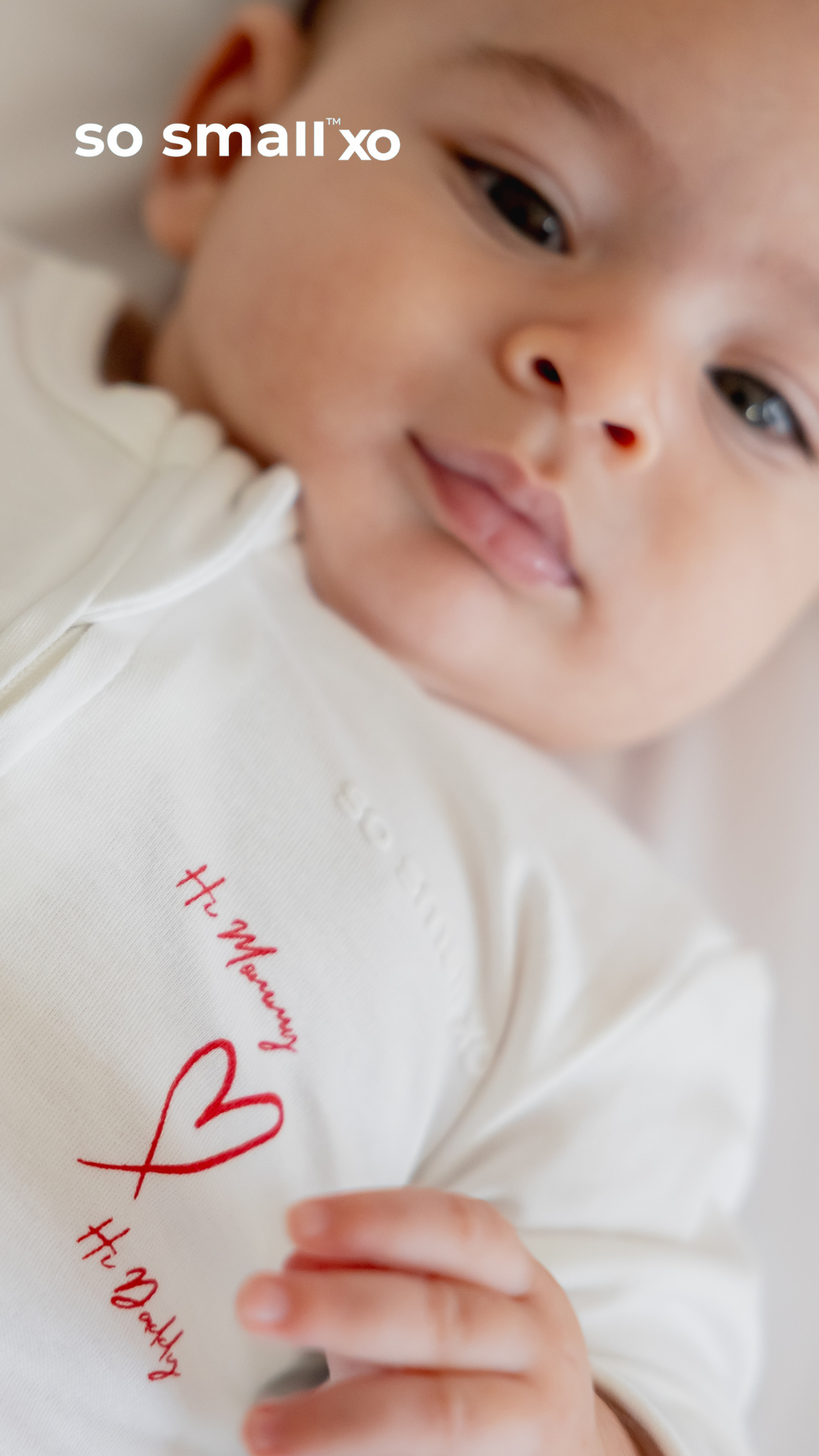 so small xo Zipper Footie- Hi Mommy. Hi Daddy