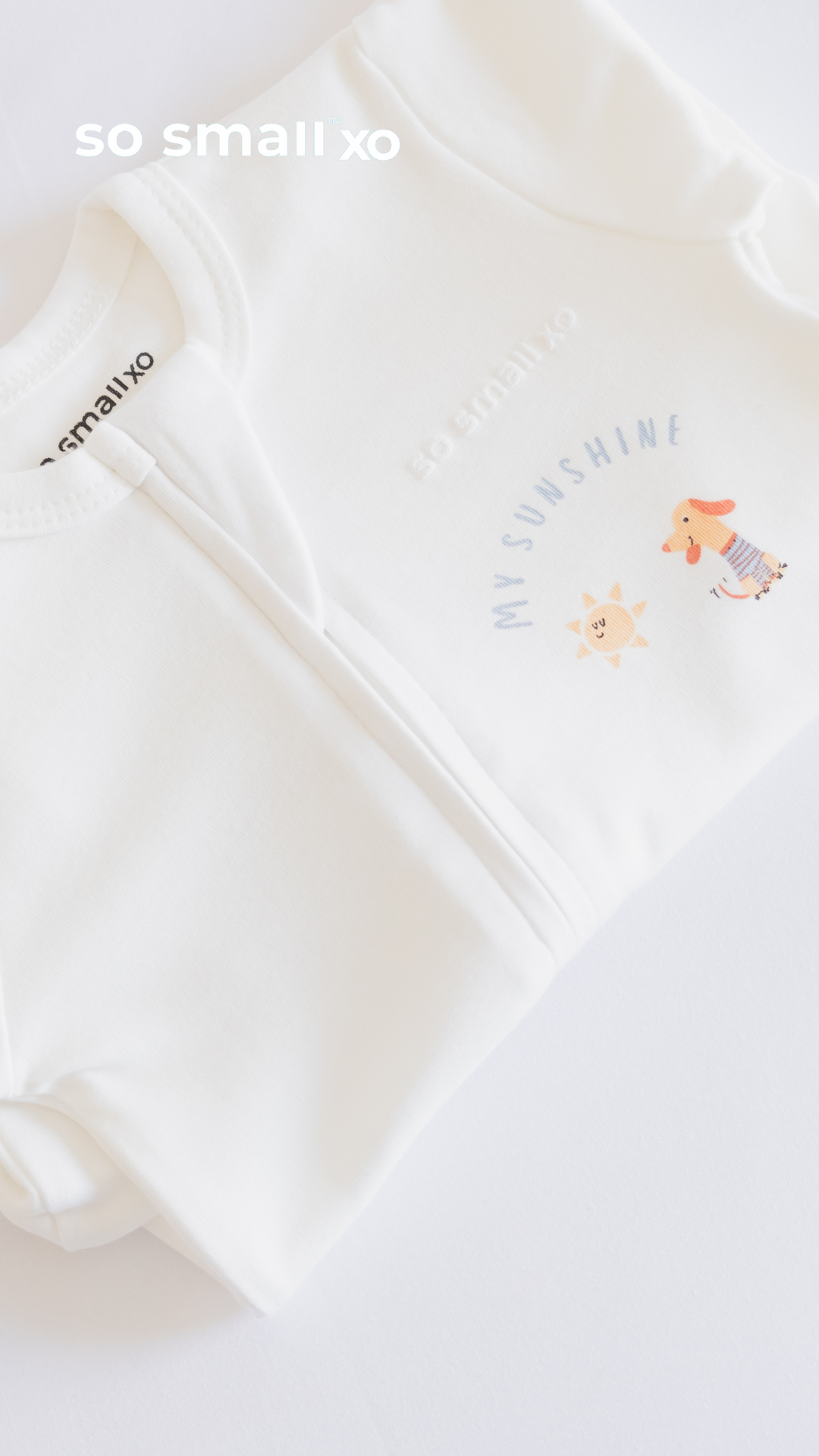 so small xo Middle Snap Footie- My Sunshine