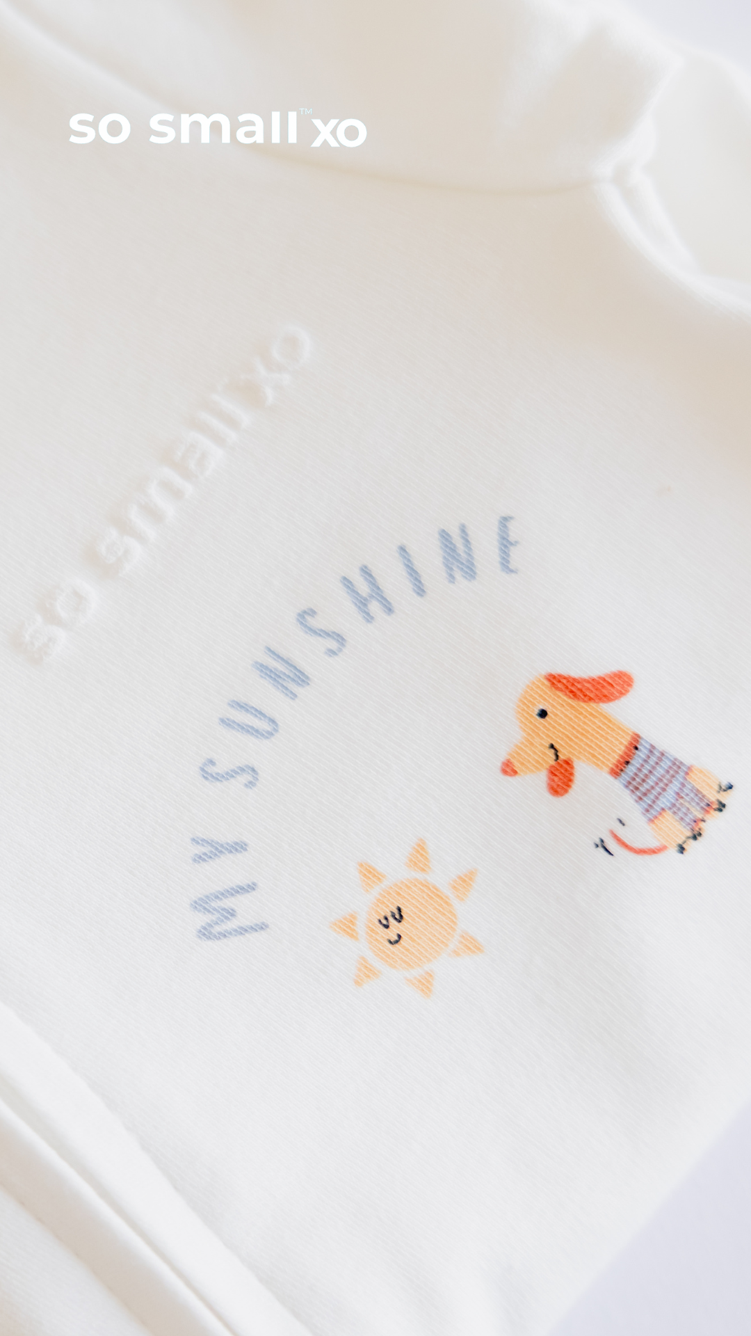 so small xo Middle Snap Footie- My Sunshine