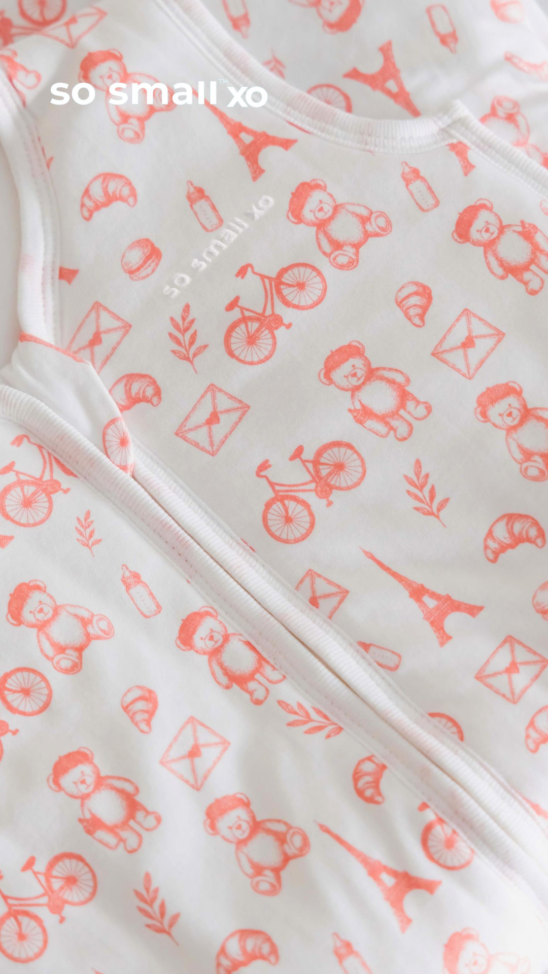 so small xo Winter Padded Sleeping Bag- Petit Paris Rose