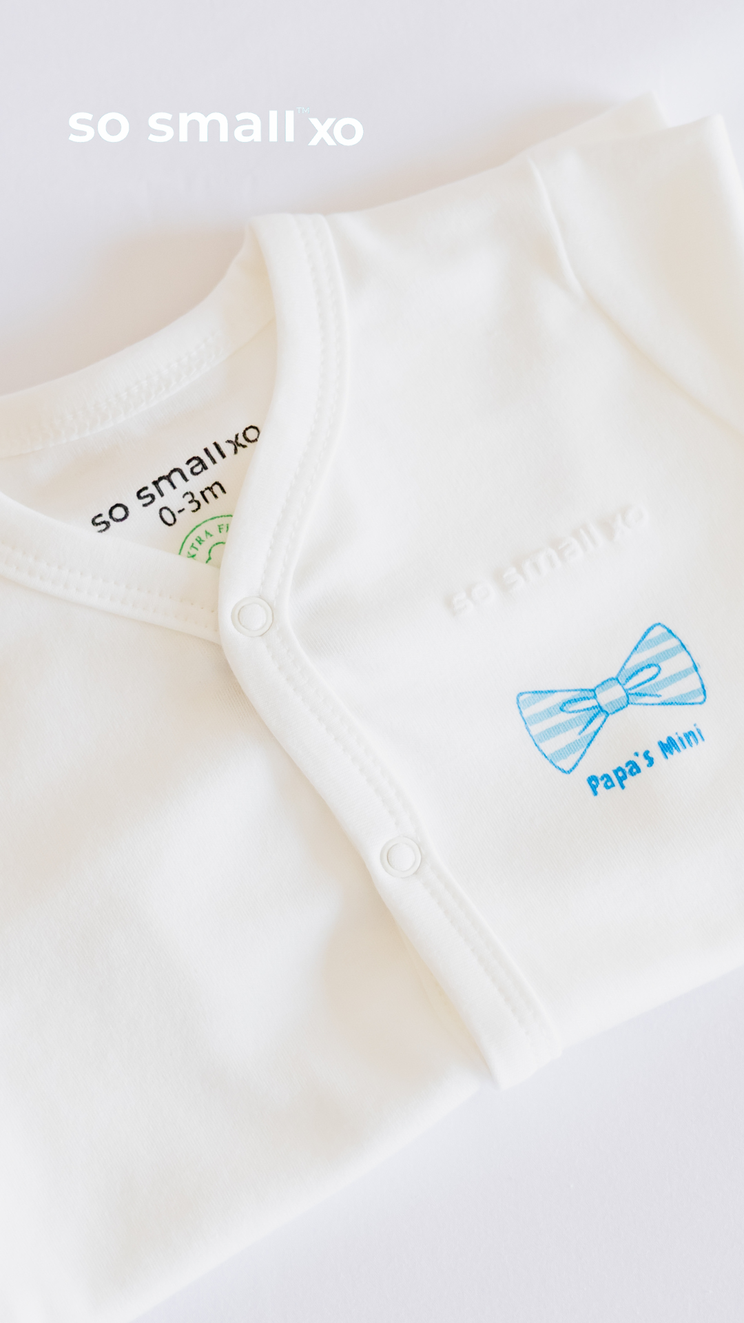 so small xo Middle Snap Footie- Papa's Mini