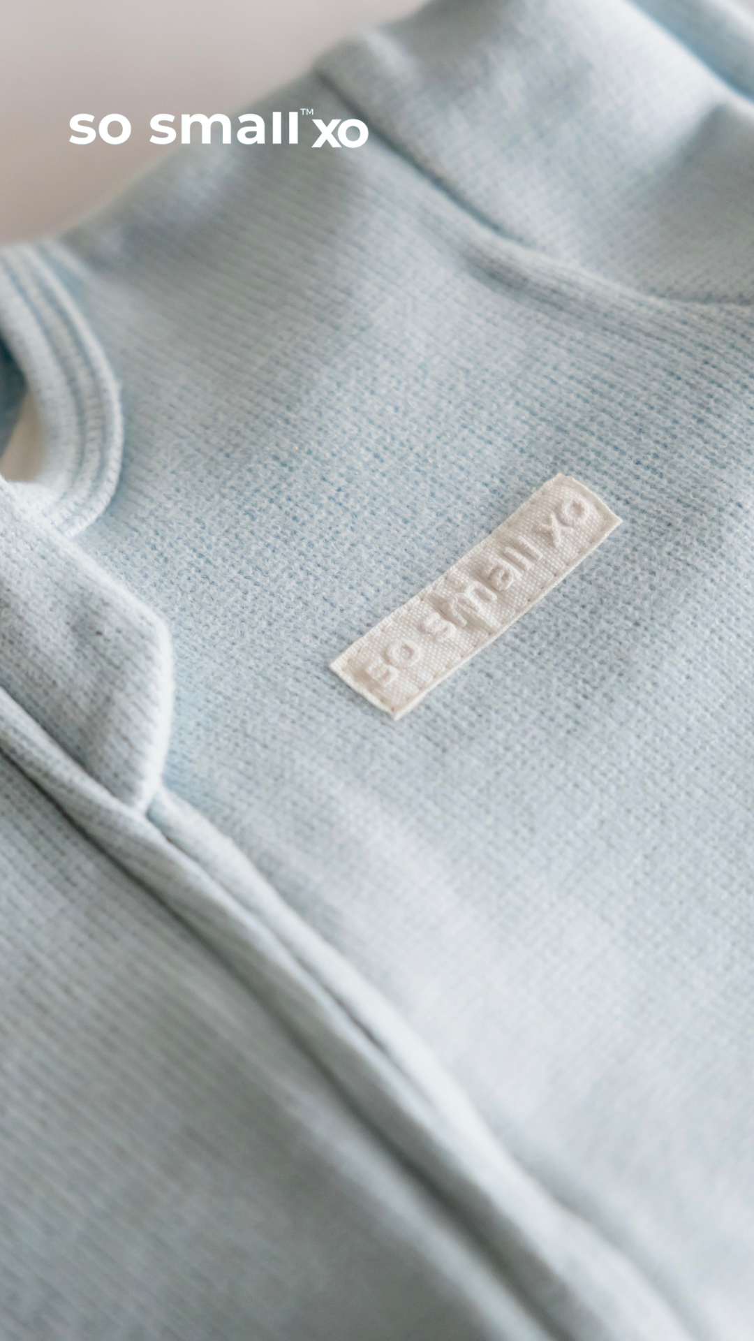 so small xo Winter Limited Edition Cotton Cashmere-Like Zipper Footie- Frosted Blue