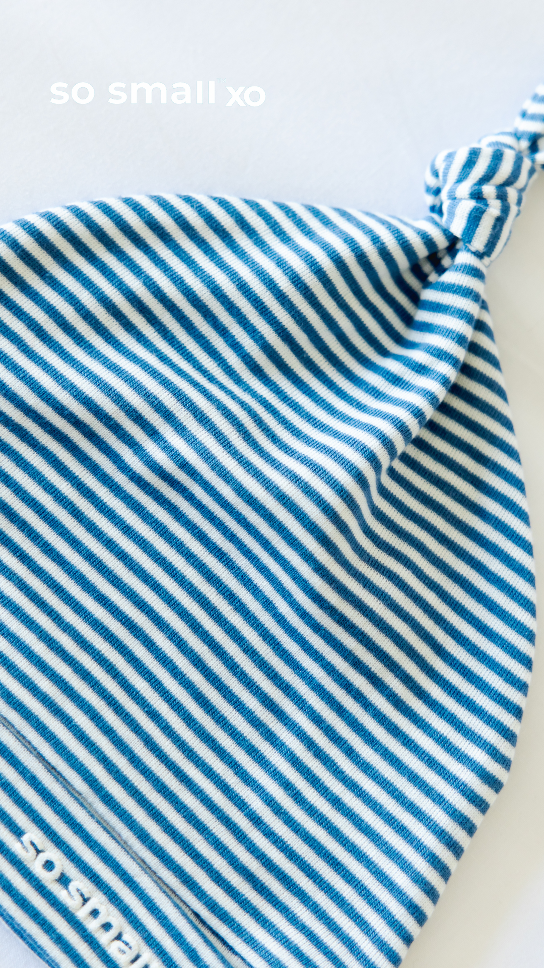 so small xo Striped Knotted Beanie- Hawaiian Surf