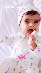 سالوبت so small xo شتوي مبطن بسوستة- تصميم الوزة النشيطة (بدون الطاقية)