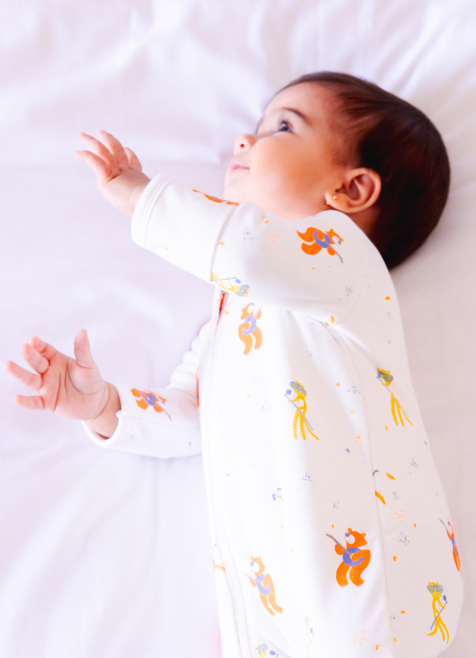 so small Organic Padded Winter Zipper Footie- Dance with Me- Winter Edition