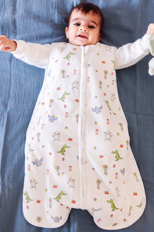 so small Organic Padded Sleeping Bag- Playdates & Cupcakes