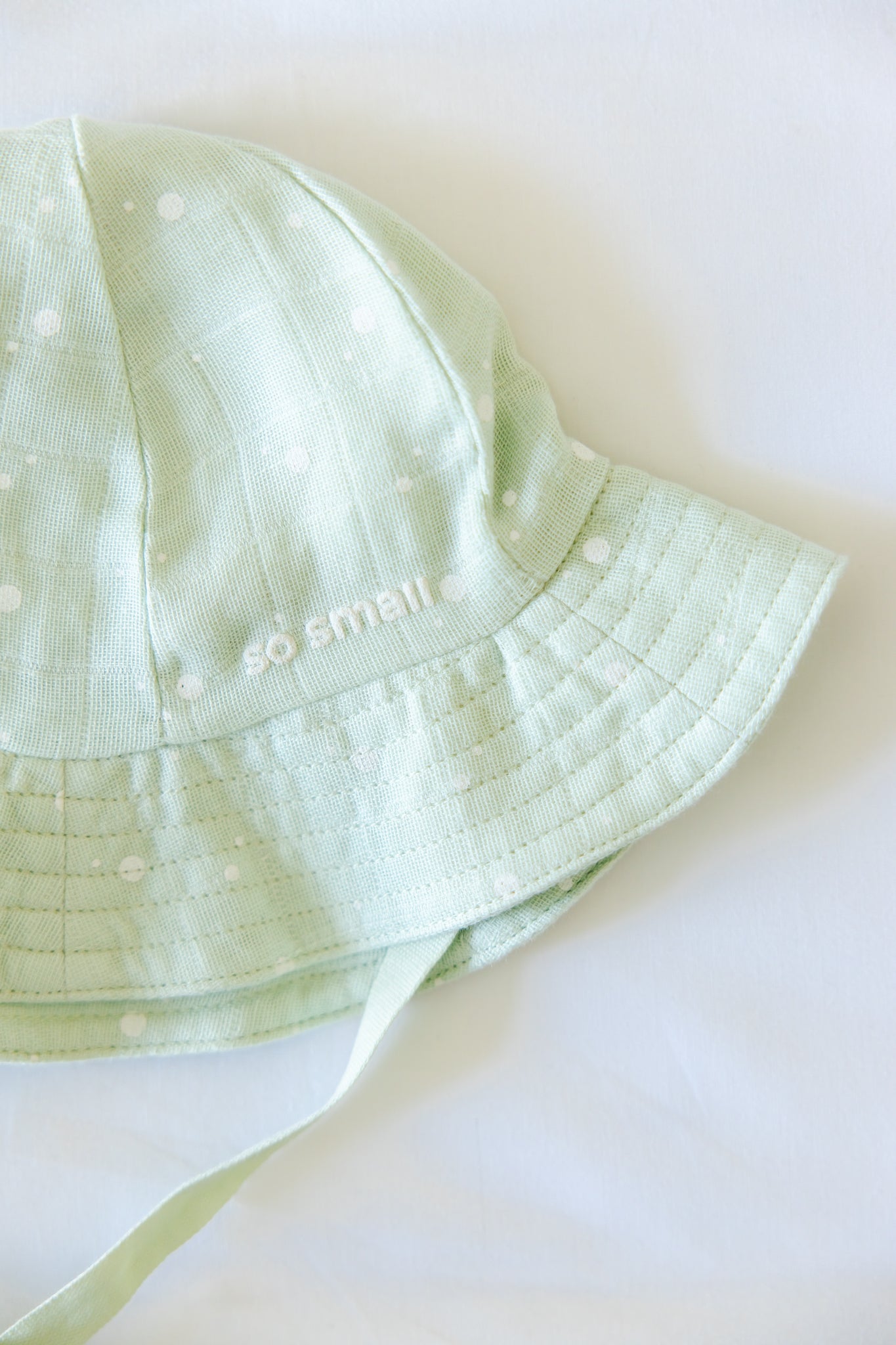 Certified Organic Muslin Sun Hat- Mint & Milk