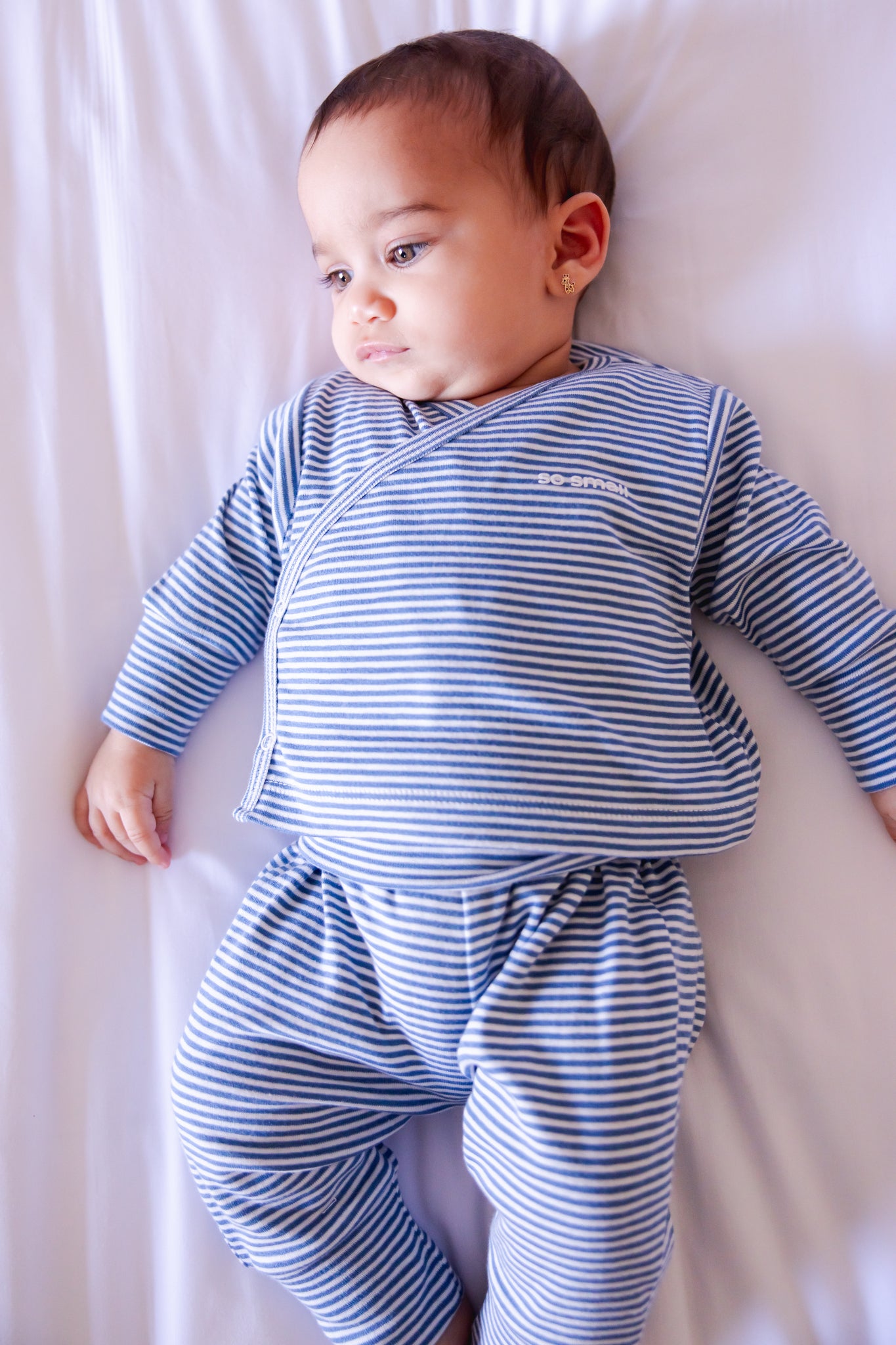 so small Organic Two-Piece Set- Evening Blue