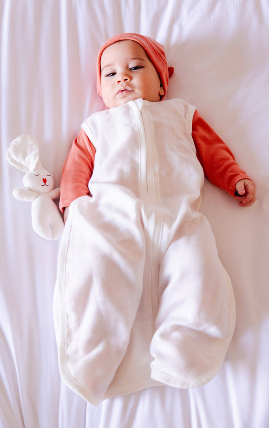so small Organic Muslin Sleeping Bag- Marshmallow White