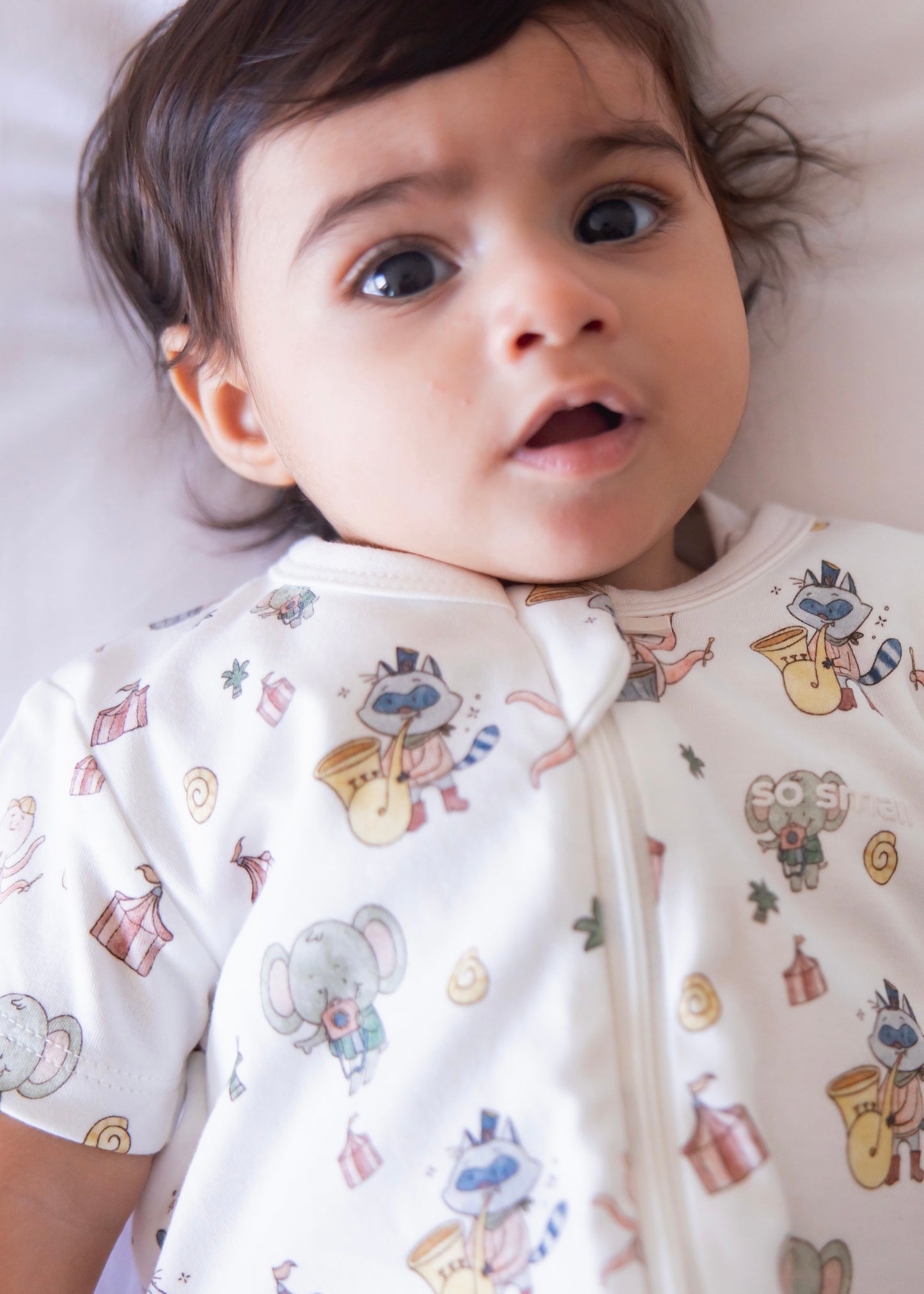 Organic Half-Sleeved Romper- Play. Sway. Re-play