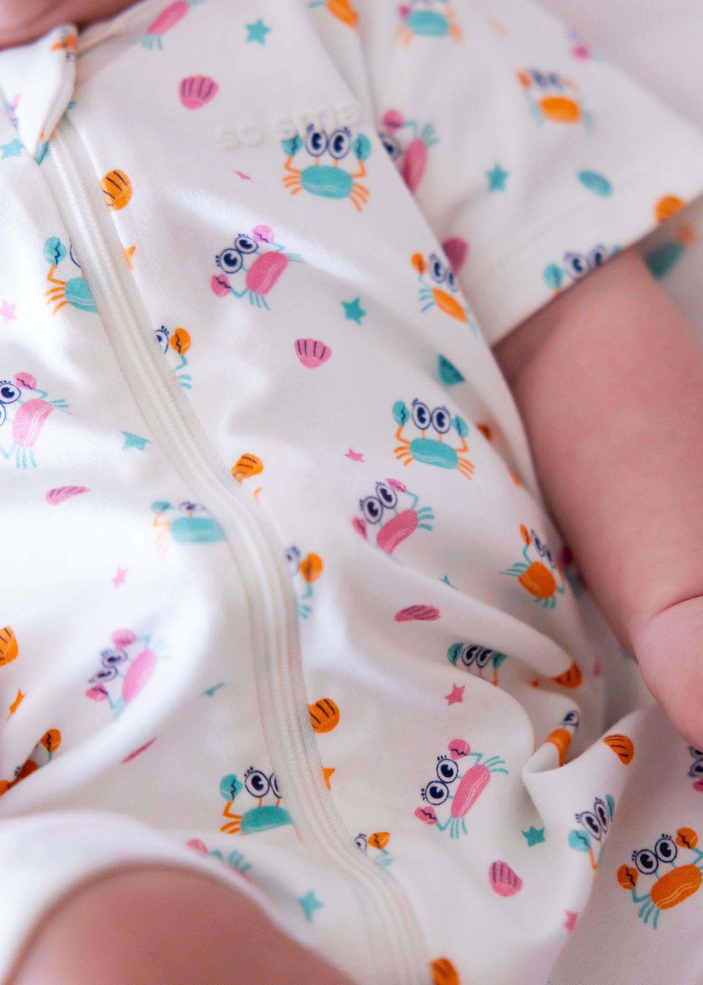 Organic Half-Sleeved Romper- Friends of the Sea