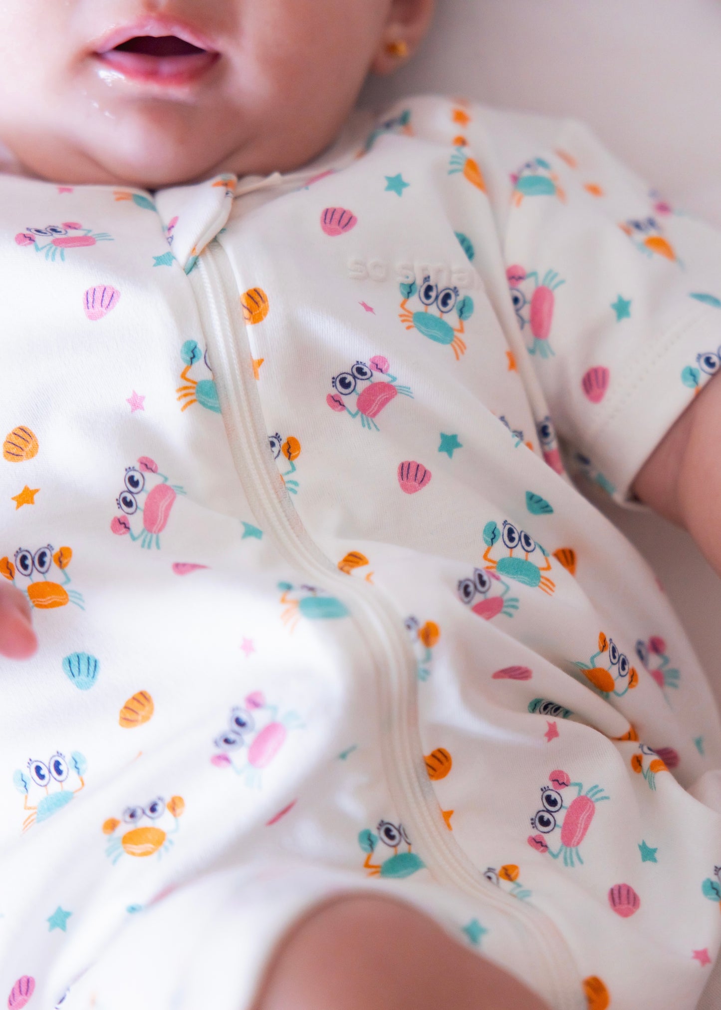 Organic Half-Sleeved Romper- Friends of the Sea
