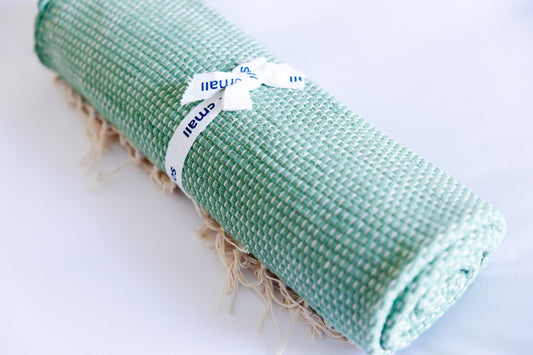 Organic Hand-Woven Play Mat- Basil Green