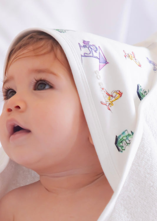 Organic Hooded Bath Towel- Tropical Vibes