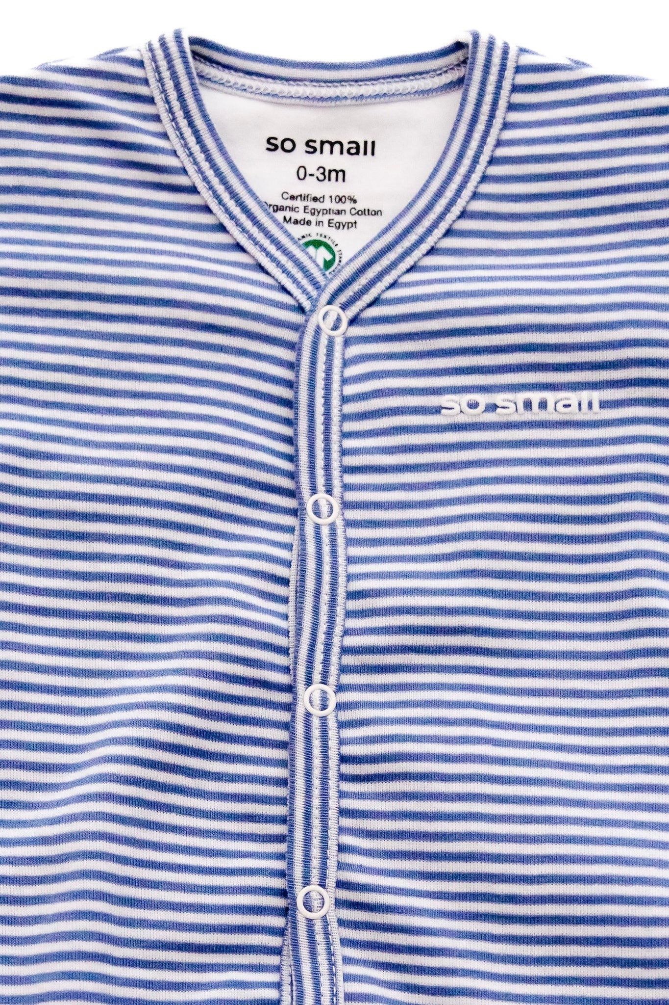 Organic Striped Middle Snap Footie- Hawaiian Surf (Beanie is Sold Separately)