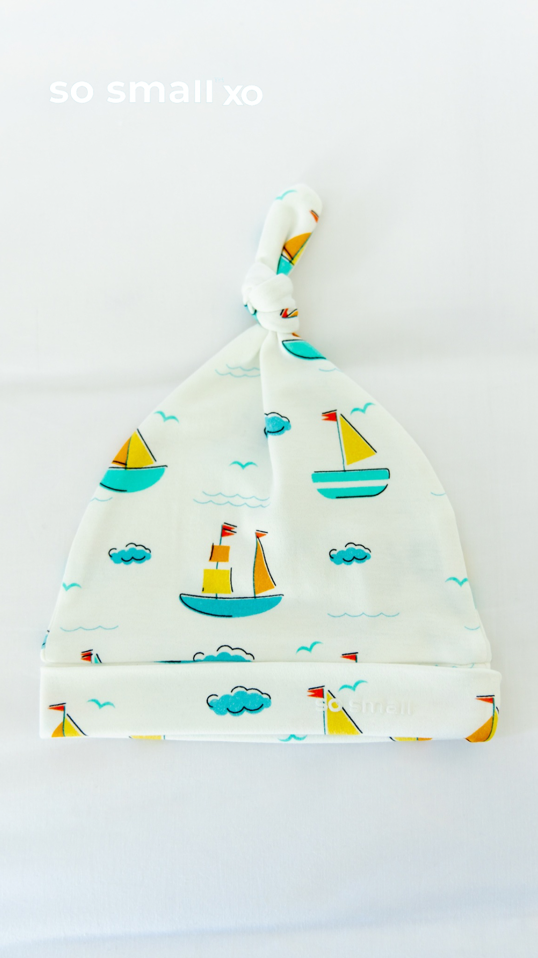 so small xo Knotted Beanie- Let's Sail Away