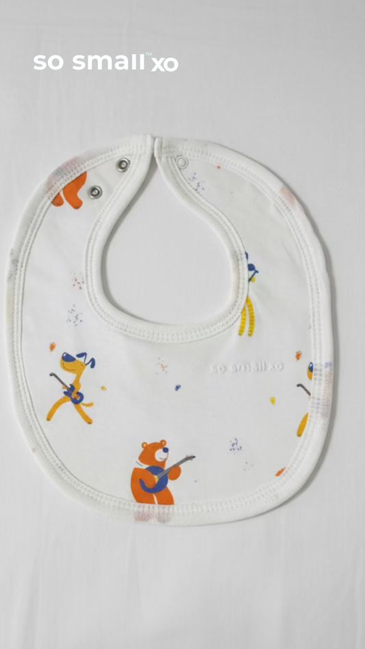 so small xo Terry-Lined Bib- Dance with Me