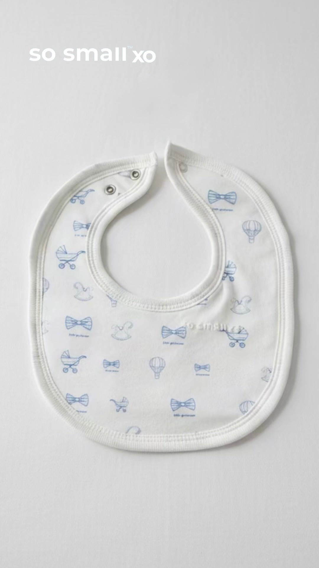 so small xo Terry-Lined Bib- Little Gentleman