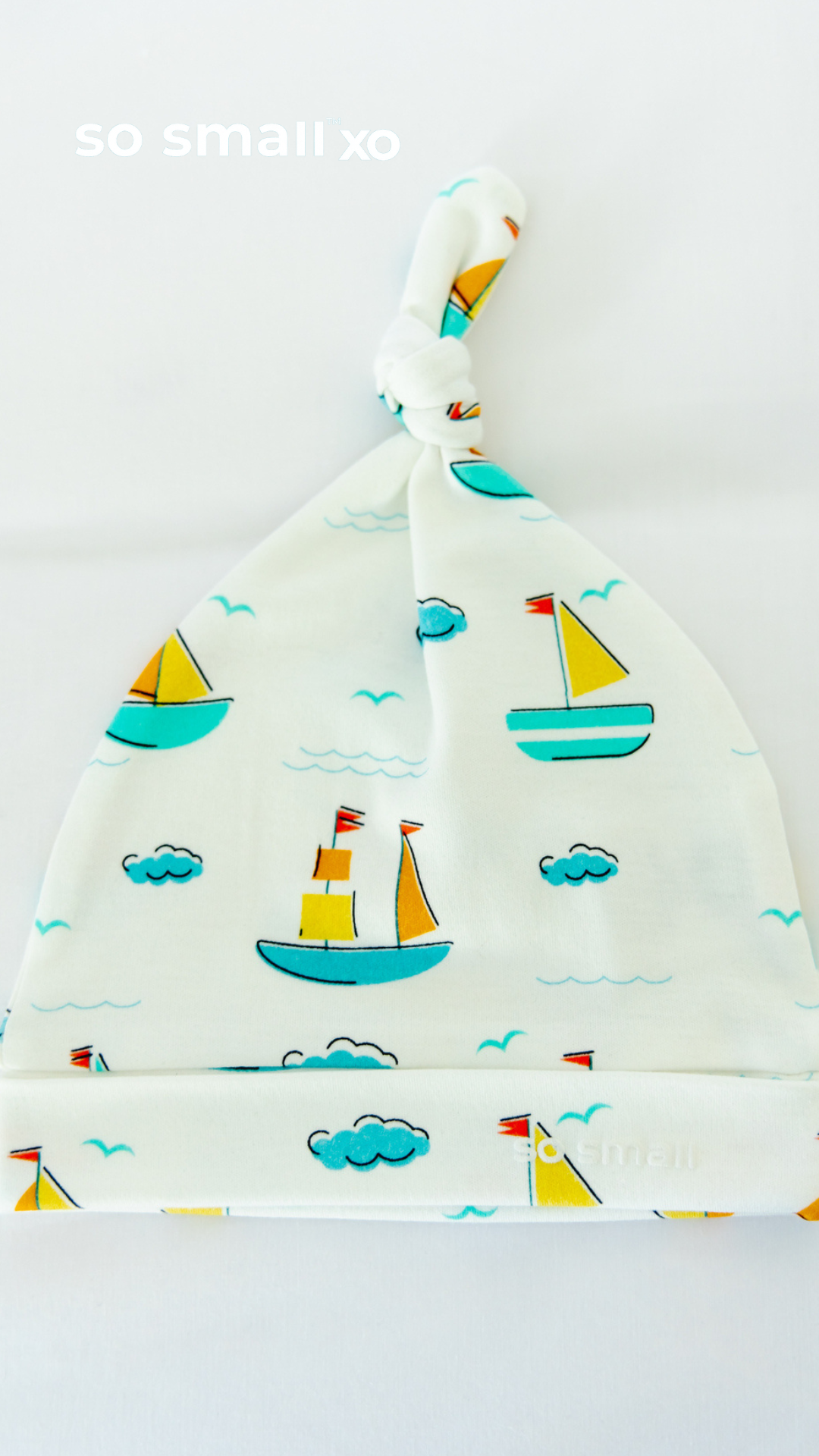 so small xo Knotted Beanie- Let's Sail Away